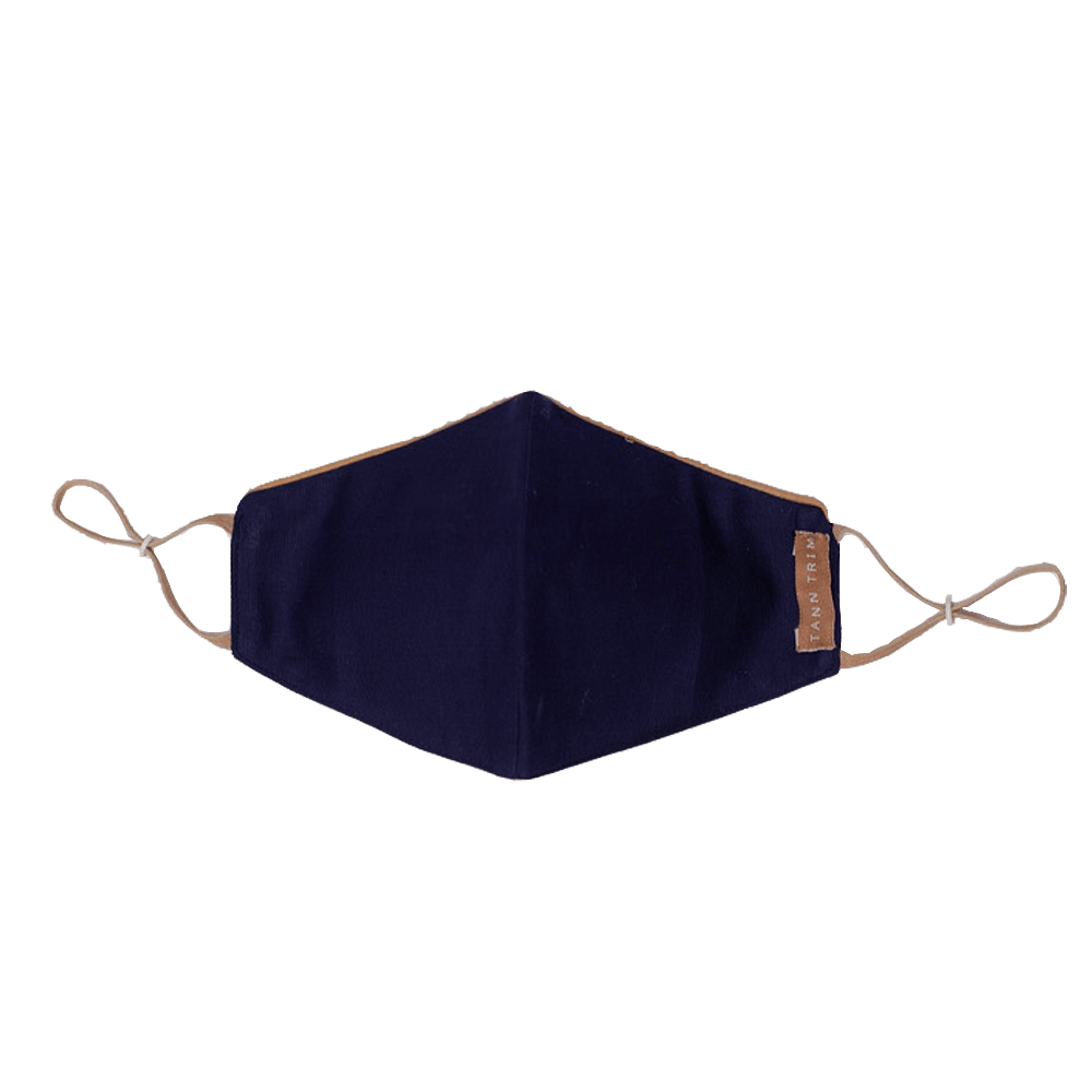 Navy Blue Breathable Cotton Mask - Large